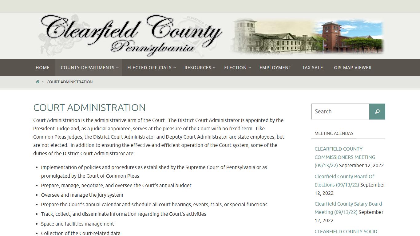 Court Administration - Clearfield County, Pennsylvania